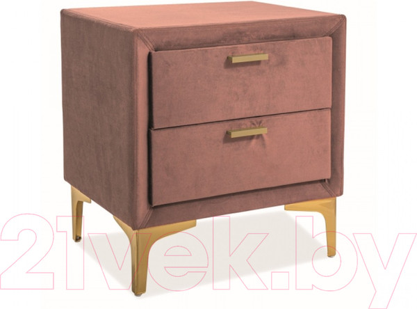 Изображение товара Прикроватная тумба Signal Monako Velvet (античный розовый/золото)