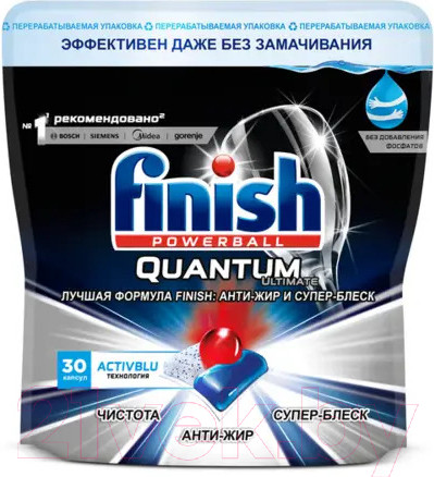 Изображение товара Таблетки для посудомоечных машин Finish Quantum Ultimate (30шт)