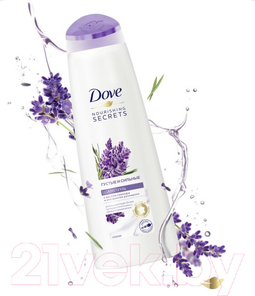 Изображение товара Шампунь для волос Dove Nourishing Secrets густые и сильные лаванда и розмарин (380мл)