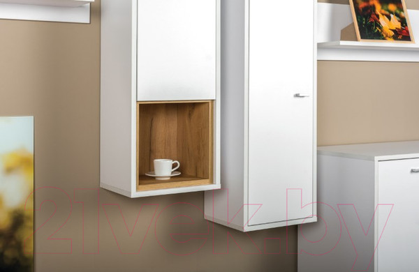 Изображение товара Шкаф навесной Mobi Бэль 10.63 (белый премиум/дуб золотой Craft)