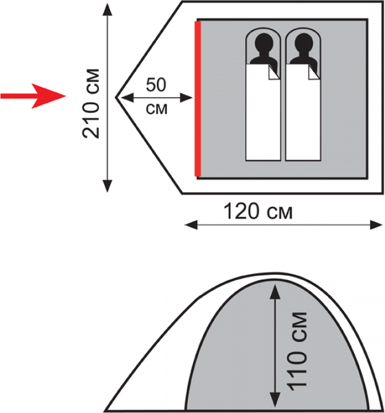 Изображение товара Палатка Totem Trek 2 V2 / TTT-021