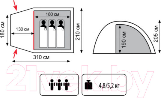 Изображение товара Палатка Totem Apache 3 V2 / TTT-023