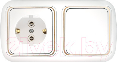Изображение товара Блок выключатель+розетка Bylectrica Гармония Люкс В-РЦ-495 з (белый)