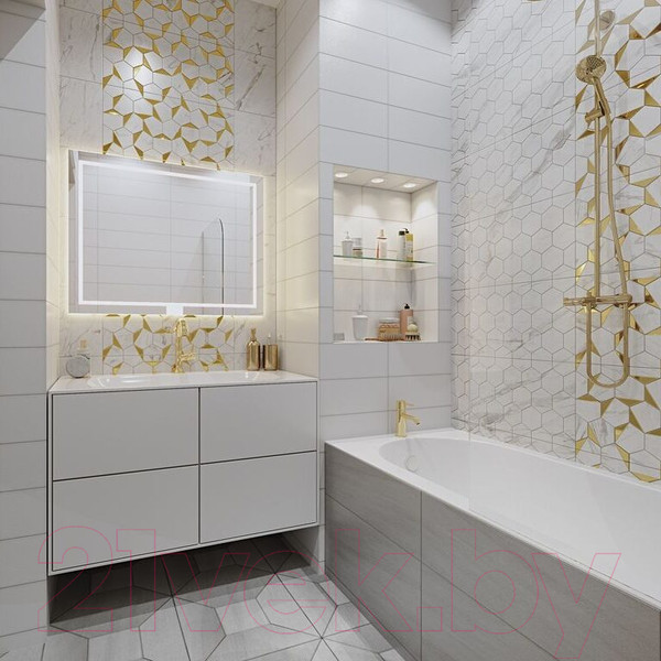 Изображение товара Декоративная плитка Beryoza Ceramica Marble Gold (300х600)