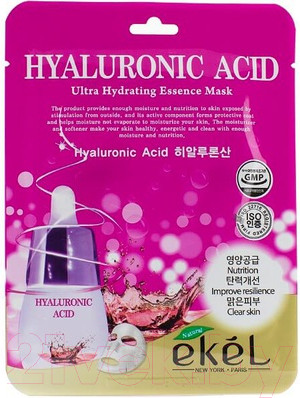 Изображение товара Маска для лица тканевая Ekel С гиалуроновой кислотой увлажняющая (25г)