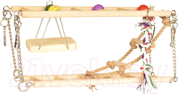 Изображение товара Игровая площадка для грызунов Duvo Plus Подвесной мост с качелями / 4956007/DV (бежевый)