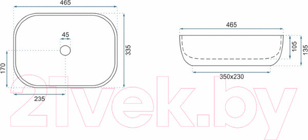 Изображение товара Умывальник REA Livia U3802 (бежевый камень)