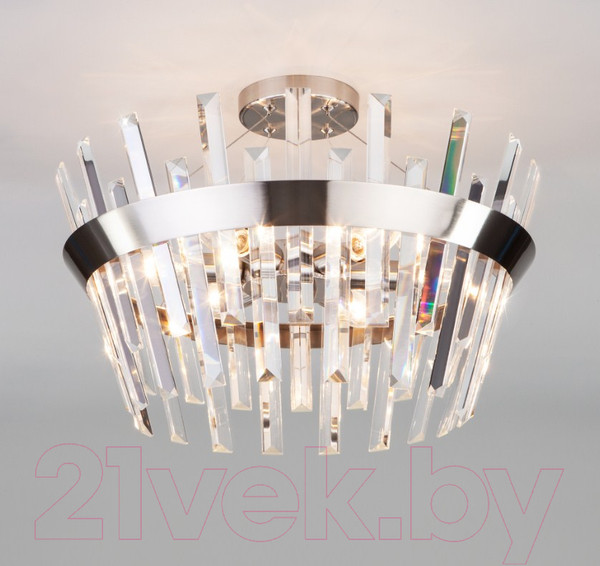 Изображение товара Люстра Евросвет Steccato 10111/5 Strotskis  (сатин-никель/прозрачный хрусталь)