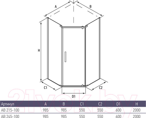 Изображение товара Душевой уголок Alex Baitler AB 215-100