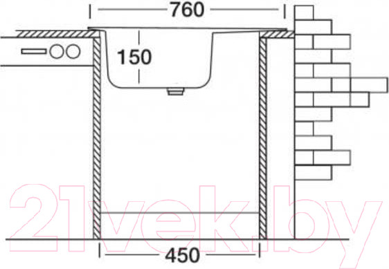 Изображение товара Мойка кухонная Kromevye ЕС 240 D