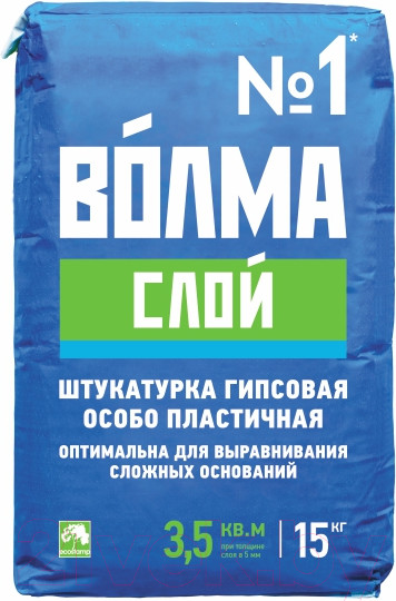 Изображение товара Штукатурка выравнивающая Волма Слой (15кг)