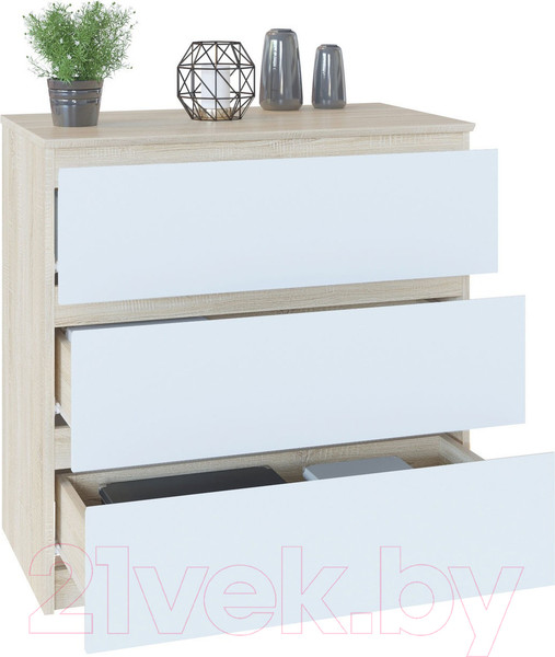 Изображение товара Комод Сокол-Мебель Т-2Р (дуб сонома/белый)