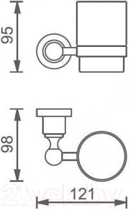 Изображение товара Стакан для зубной щетки и пасты Aquanet 3884