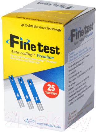 Изображение товара Глюкометр Infopia Finetest Auto-Coding Premium (+25 тест-полосок)