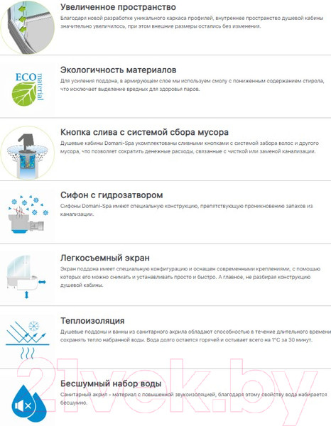 Изображение товара Душевая кабина Domani-Spa Delight 128 L / DS01D128LLWM00 (белый/сатин-матированное стекло)