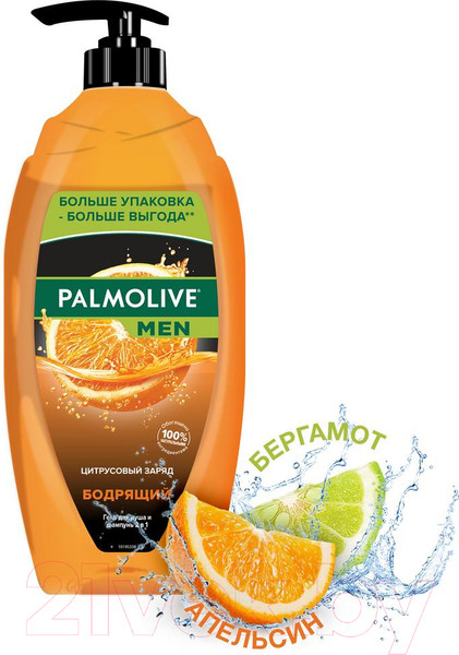 Изображение товара Гель для душа Palmolive Men цитрусовый заряд 2 в 1 (750мл)