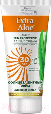 Изображение товара Крем солнцезащитный Health Academy Extra Aloe для всей семьи SPF 30 (100мл)