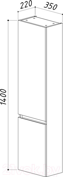 Изображение товара Шкаф для ванной Belux Фаворит ПН 35 (1, белый глянцевый)