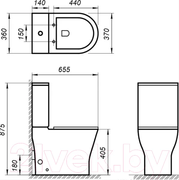Изображение товара Сливной бачок BelBagno BB340T