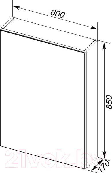 Изображение товара Шкаф с зеркалом для ванной Aquanet Алвита 60 / 183989
