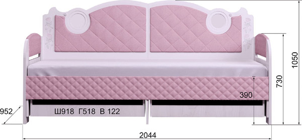 Изображение товара Кровать-тахта Аквилон Розалия №900.4 (лиственница белая)