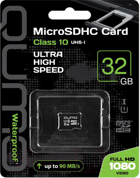Изображение товара Карта памяти Qumo microSDHC (Class 10 UHS-I) 32GB (QM32GMICSDHC10U1NA)