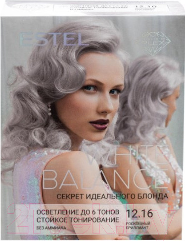 Изображение товара Крем-краска для волос Estel White Balance 12.16 роскошный бриллиант