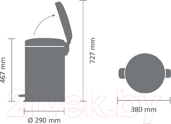 Изображение товара Мусорное ведро Brabantia Pedal Bin NewIcon / 113987 (20л, стальной полированный)