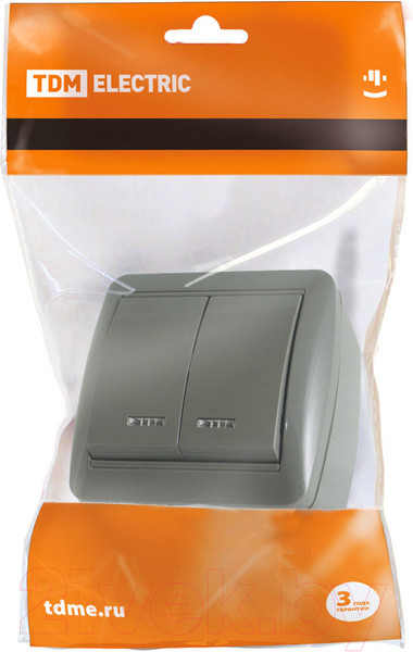 Изображение товара Выключатель TDM Селигер SQ1818-0104 (серый)