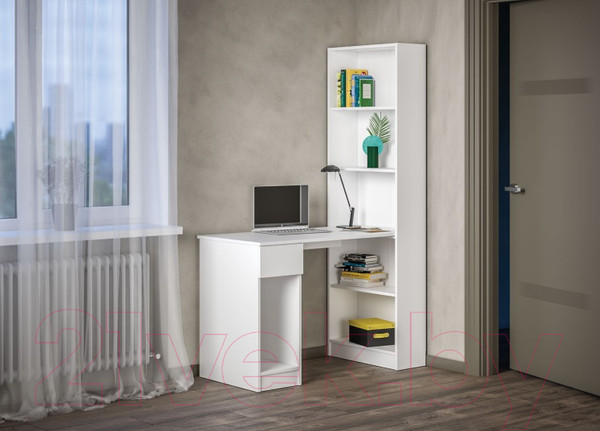 Изображение товара Стол-стеллаж Mobi Лайт 10.01 (белая гладкая 101)