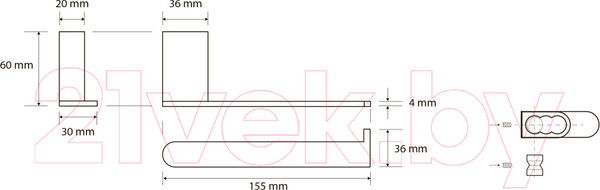 Изображение товара Держатель для туалетной бумаги Bemeta Galla 108112030 (черный/золото)