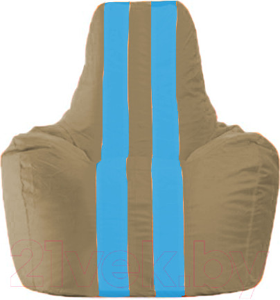 Изображение товара Бескаркасное кресло Flagman Спортинг С1.1-96 (бежевый/голубые полоски)
