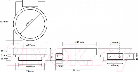 Изображение товара Мыльница Bemeta Galla 108108020 (черный/золото)