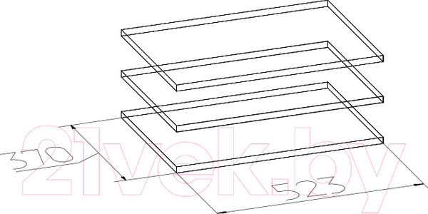 Изображение товара Комплект полок для корпусной мебели Глазов Oslo 19 (дуб серый Craft)