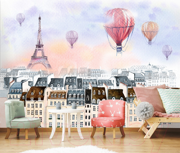 Изображение товара Фотообои листовые Citydecor Акварельный Париж 2 (300x254)