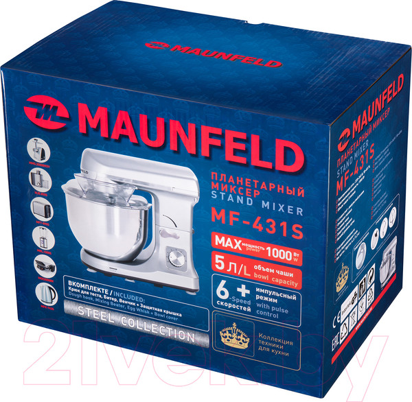 Изображение товара Миксер стационарный Maunfeld MF-431S (серебристый)