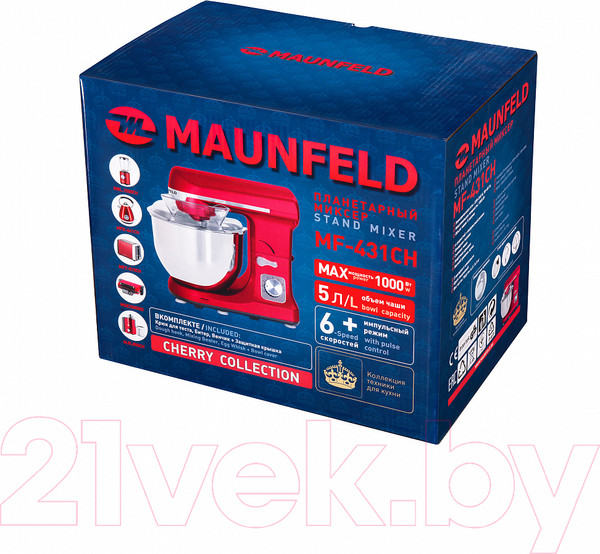 Изображение товара Миксер стационарный Maunfeld MF-431CH (вишневый)