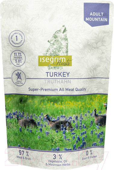 Изображение товара Влажный корм для собак Isegrim Adult Mountain / 95753 (410г)