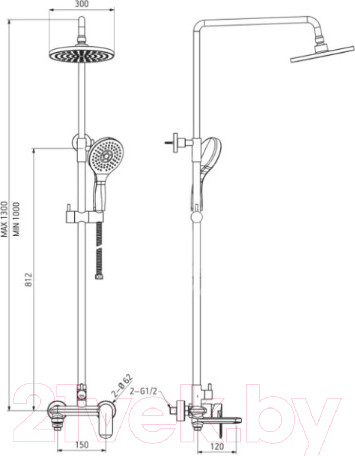 Изображение товара Душевая система со смесителем Esko ST300