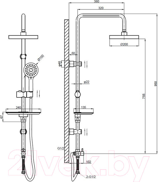 Изображение товара Душевая система Esko Eco ST1010
