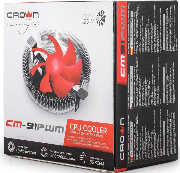 Изображение товара Кулер для процессора Crown CM-91PWM