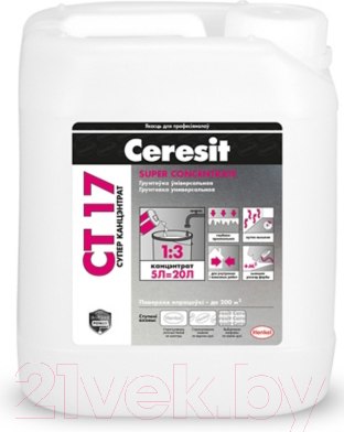 Изображение товара Грунтовка Ceresit CT 17 Super Concentrate (2л)