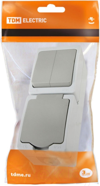 Изображение товара Блок выключатель+розетка TDM Вуокса SQ1803-0013