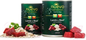 Изображение товара Влажный корм для собак Nuevo Senior Lamb & Beef with oat flakes / 95016 (400г)