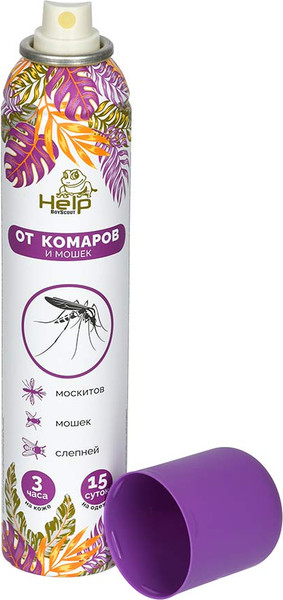 Изображение товара Аэрозоль от насекомых Help От комаров и мошек репеллентный / 80223 (200мл)