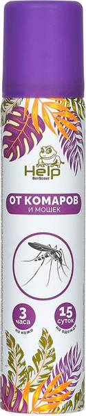 Изображение товара Аэрозоль от насекомых Help Oт комаров и мошек репеллентный / 80220 (75мл)