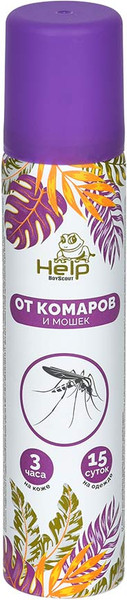 Изображение товара Аэрозоль от насекомых Help Oт комаров и мошек репеллентный / 80220 (75мл)