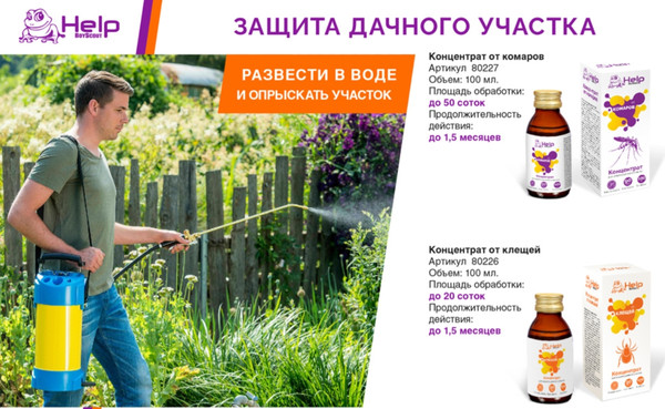 Изображение товара Концентрат от насекомых Help 80226 от клещей (100мл)