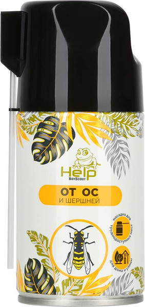 Изображение товара Аэрозоль от насекомых Help Инсектицидный от ос и шершней / 80106 (250мл)