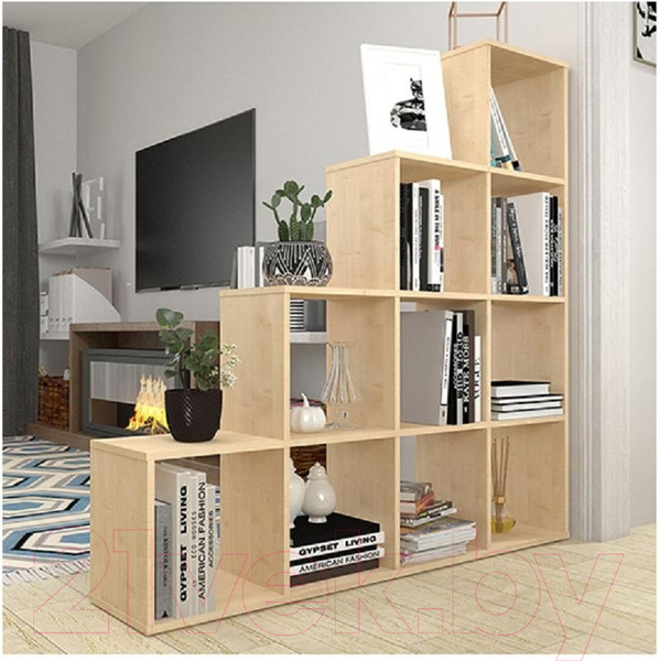 Изображение товара Стеллаж Polini Kids Home Smart Каскадный 10 секций (дуб)